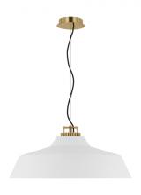 Visual Comfort & Co. Modern Collection SLPD13127WNB - The Forge Grande Short 1-Light Damp Rated Integrated Dimmable LED Ceiling Pendant in Natural Brass