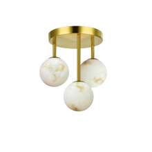 Dainolite GVA-94FH-AGB - 4LT Flush Mount, AGB w/ Faux Alabaster