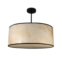 Dainolite NNA-204P-MB-ALB - 4 Light Incandescent Pendant, Matte Black w/Marble Alabaster Shade