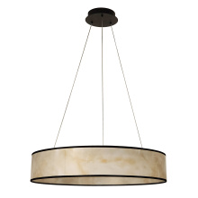 Dainolite NNA-2634LEDP-MB-ALB - 34W Pendant, Matte Black w/ Marble Alabaster Shade