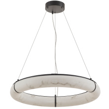 Dainolite RBN-2768LEDP-MB-ALB - 63W Matte Black Pendant w/ Faux Alabaster
