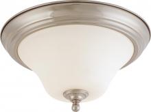 Nuvo 60/1825 - Dupont; 2 Light; 13 in.; Flush Mount with Satin White Glass; Brushed Nickel Finish