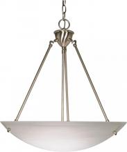 Nuvo 60/370 - 3 Light; 23 in.; Pendant; Alabaster Glass Bowl; Brushed Nickel Finish
