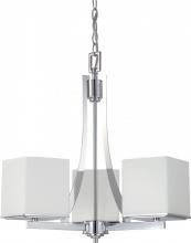 Nuvo 60/4085 - Bento; 3 Light; Chandelier with Satin White Glass; Polished Chrome Finish