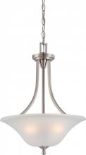Nuvo 60/4147 - Surrey; 3 Light; Pendant Fixture with Frosted Glass; Brushed Nickel Finish