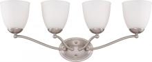 Nuvo 60/5034 - Patton; 4 Light; Vanity Fixture with Frosted Glass; Brushed Nickel Finish