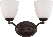 Nuvo 60/5132 - Patton; 2 Light; Vanity Fixture with Frosted Glass; Prairie Bronze Finish
