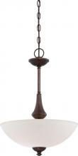 Nuvo 60/5138 - Patton; 3 Light; Pendant with Frosted Glass; Prairie Bronze Finish