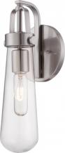 Nuvo 60/5261 - Beaker; 1 Light; Wall Sconce with Clear Glass; Lamp Included; Brushed Nickel Finish