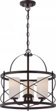 Nuvo 60/5337 - Ginger; 3 Light; Pendant with Etched Opal Glass; Old Bronze Finish