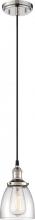 Nuvo 60/5404 - Vintage; 1 Light; Pendant with Clear Glass; Vintage Lamp Included; Polished Nickel Finish