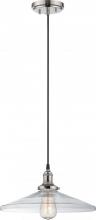 Nuvo 60/5408 - Vintage; 1 Light; Pendant with Clear Glass; Vintage Lamp Included; Polished Nickel Finish