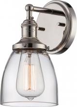 Nuvo 60/5414 - Vintage; 1 Light; Sconce with Clear Glass; Vintage Lamp Included; Polished Nickel Finish