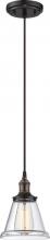 Nuvo 60/5502 - Vintage; 1 Light; Pendant with Clear Glass; Vintage Lamp Included; Rustic Bronze Finish