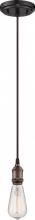 Nuvo 60/5505 - Vintage; 1 Light; Pendant; Vintage Lamp Included; Rustic Bronze Finish