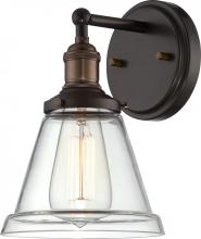 Nuvo 60/5512 - Vintage; 1 Light; Sconce with Clear Glass; Vintage Lamp Included; Rustic Bronze Finish