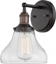Nuvo 60/5513 - Vintage; 1 Light; Sconce with Clear Glass; Vintage Lamp Included; Rustic Bronze Finish