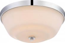 Nuvo 60/5804 - Willow; 2 Light; Flush Fixture with White Glass; Polished Nickel Finish