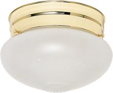 Nuvo 60/6030 - 1 Light; 6 in.; Flush Mount; Small Frosted Grape Mushroom; Color retail packaging; Polished Brass