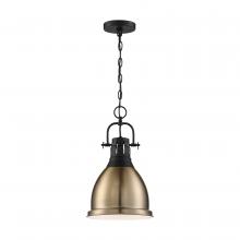 Nuvo 60/6753 - Watson - 1 Light Pendant - Matte Black and Burnished Brass Finish