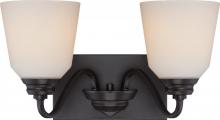 Nuvo 62/377 - Calvin - 2 Light Vanity Fixture with Satin White Glass - LED Omni Included
