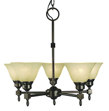 Framburg 2435 PB/AM - 5-Light Polished Brass Taylor Dining Chandelier