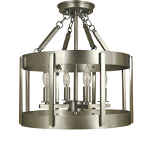 Framburg 4662 PN/MBLACK - 4-Light Polished Nickel/Matte Black Pantheon Semiflush