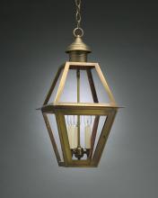 Northeast Lantern 1012-AB-LT3-FST - Hanging Antique Brass 3 Candelabra Sockets Frosted Glass
