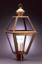 Northeast Lantern 1073-DAB-LT3-FST - Post Dark Antique Brass 3 Candelabra Sockets  Frosted Glass