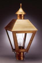 Northeast Lantern 1113-AB-LT3-FST - Post Antique Brass 3 Candelabra Sockets Frosted Glass