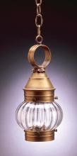 Northeast Lantern 2012-DB-MED-CLR - Onion Hanging No Cage Dark Brass Medium Base Socket Clear Glass