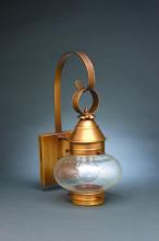 Northeast Lantern 2021-DB-MED-CLR - Onion Wall No Cage Dark Brass Medium Base Socket Clear Glass