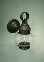 Northeast Lantern 2025-AB-MED-CLR - Onion Wall No Cage Antique Brass Medium Base Socket Clear Glass