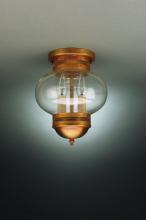 Northeast Lantern 2034-AC-MED-CLR - Onion Flush No Cage Antique Copper Medium Base Socket Clear Glass