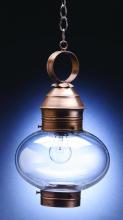 Northeast Lantern 2042-AC-MED-CLR - Onion Hanging No Cage Antique Copper Medium Base Socket Clear Glass