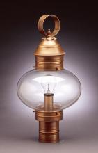 Northeast Lantern 2043-AB-MED-CLR - Onion Post No Cage  Antique Brass Medium Base Socket Clear Glass