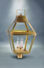 Northeast Lantern 2253-AB-LT3-FST - Tapered Post Antique Brass 3 Candelabra Sockets Frosted Glass