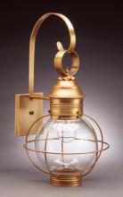 Northeast Lantern 2831-AC-MED-CLR - Caged Round Wall Antique Copper Medium Base Socket Clear Glass