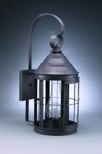 Northeast Lantern 3337-DB-CIM-CLR-NS - Cone Top Wall With Top Scroll Dark Brass Medium Base Socket With Chimney Clear Glass No Sc