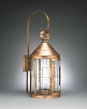 Northeast Lantern 3357-DAB-LT3-SMG - Cone Top Wall With Top Scroll Dark Antique Brass 3 Candelabra Sockets Seedy Marine Glass