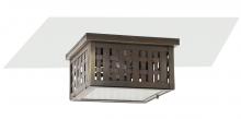 Northeast Lantern 4404W-DAB-MED2-CLR - Weave Medium Flush Dark Antique Brass 2 Medium Base