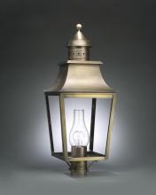 Northeast Lantern 5553-VG-CIM-CLR - Pagoda Post Verdi Gris Medium Base Socket With Chimney Clear Glass