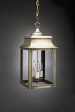 Northeast Lantern 5632-AB-LT3-CLR - Pagoda Hanging Antique Brass 3 Candelabra Sockets Clear Glass