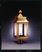 Northeast Lantern 5633-AB-LT3-FST - Pagoda Post Antique Brass 3 Candelabra Sockets Frosted Glass