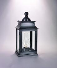 Northeast Lantern 5633P-VG-LT3-CLR - Pagoda Pier Verdi Gris 3 Candelabra Sockets Clear Glass