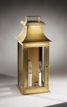 Northeast Lantern 5651-VG-LT2-FST - Pagoda Wall Verdi Gris 2 Candelabra Sockets Frosted Glass