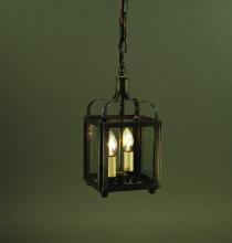 Northeast Lantern 6702-AB-LT2-CLR - Crown Small Hanging Antique Brass 2 Candelabra Soc