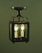 Northeast Lantern 6704-AC-LT2-CLR - Crown Small Flush Antique Copper 2 Candelabra Sock
