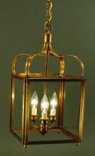 Northeast Lantern 6722-AB-LT3-CLR - Crown Large Hanging Antique Brass 3 Candelabra Soc