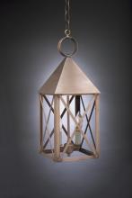 Northeast Lantern 7042-DAB-MED-CLR - Pyramid Top X-Bars Hanging Dark Antique Brass Medium Base Socket Clear Glass